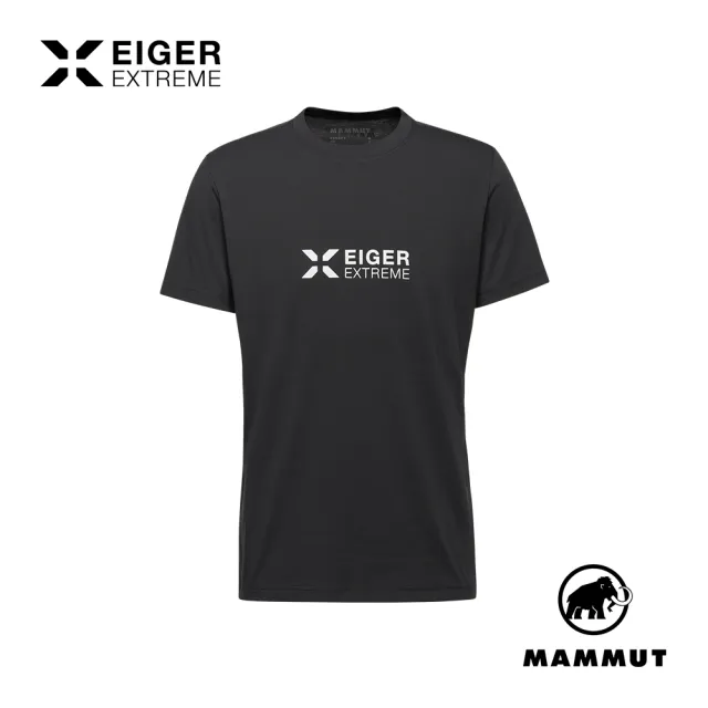 【Mammut 長毛象】Eiger Logo T-Shirt 極限艾格有機棉混紡機能短袖T恤 黑色 男款 #1017-06840