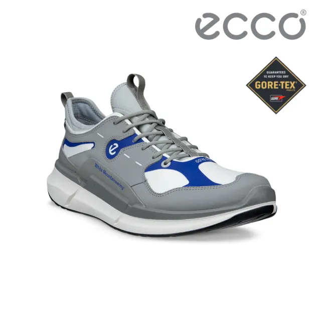 【ecco】Biom 2.2 M 白山聯名款 健步防水織物戶外休閒鞋 男鞋(鴿子灰/白色/寶藍色 83092461474)