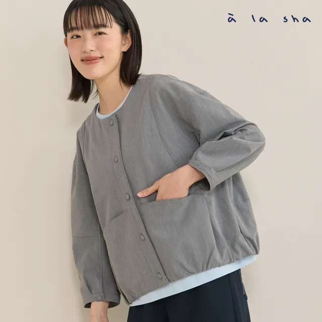 【a la sha】仿牛仔七分袖休閒襯衫