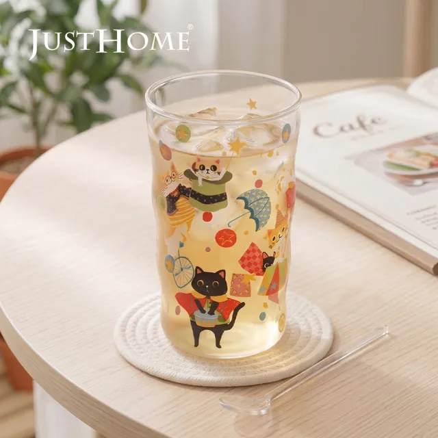 【Just Home】萌系動物透明玻璃雲朵杯470ml單入-2款可選(杯 玻璃杯 耐熱玻璃)