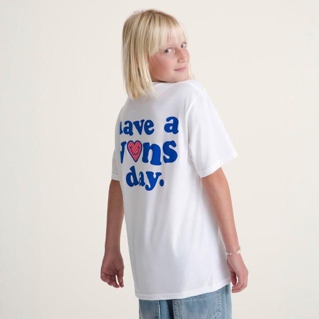 【VANS】官方旗艦 Have a Vans Day 中童款白色短袖T恤