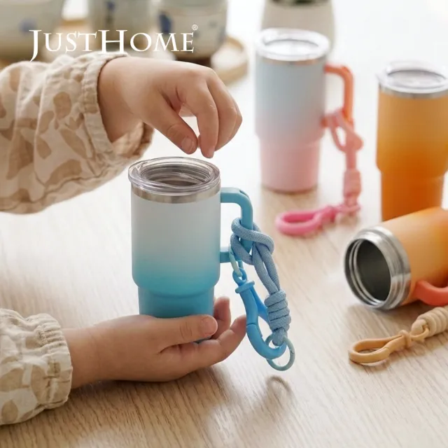 【Just Home】漸層304不鏽鋼迷你杯120ml-附掛繩3件組(迷你冰霸杯 杯子吊飾 小酒杯)