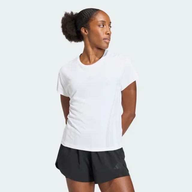 【adidas 愛迪達】短袖上衣 女 訓練 慢跑 亞規 AIRCHILL T 3.0 白 KS8952