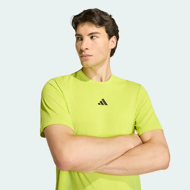 【adidas 愛迪達】短袖上衣 男 訓練 慢跑 AIRCHILL TEE 黃綠 KE5783