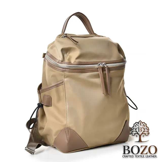 【BOZO 伯樂】雙11 防水Kirya通勤旅遊百搭大開口電腦包後背包-B0266(防水包 卡其色)