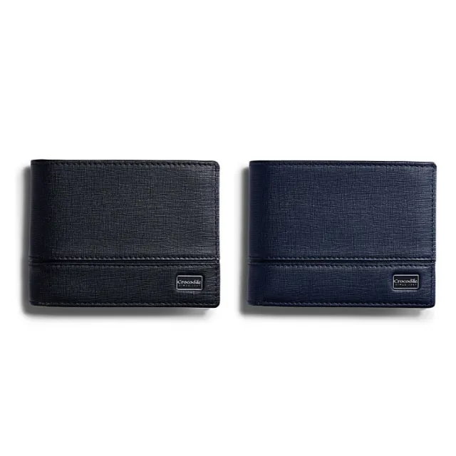 【Crocodile】真皮短夾 8卡 壓釦式零錢袋 送禮推薦 Oxford 2.0系列-0103-12103-鱷魚皮件