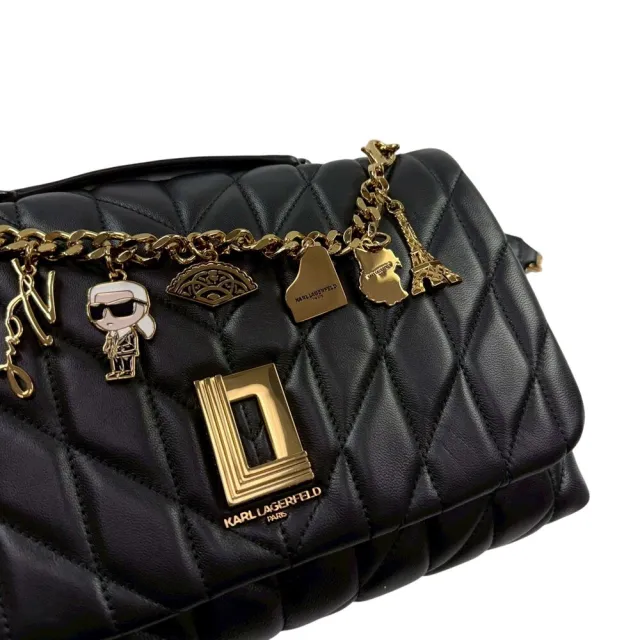 【KARL LAGERFELD 卡爾】經典菱格 Karl Lagerfeld 仕女包 宴會包 真皮 老佛爺 手提包 單肩包 斜背包@1864