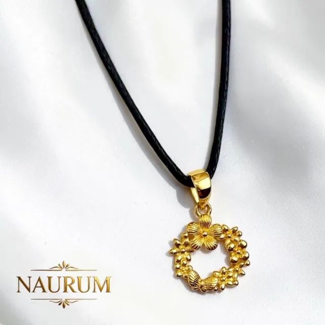 (NAURUM)黃金墜飾時光花廊0.29錢附贈皮繩