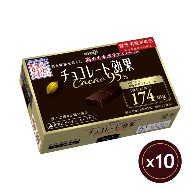 【Meiji 明治】巧克力效果CACAO黑巧克力 72%/86%/95%(盒裝*10盒)