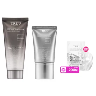 【TRUU 童】PDRN外泌體膠原再生水光面膜120G+PDRN外泌體A醇撫平皺紋美頸霜50G(母親節禮物/超值組)