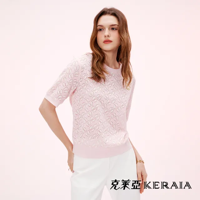 【KERAIA 克萊亞】柔語葉林蕾絲上衣
