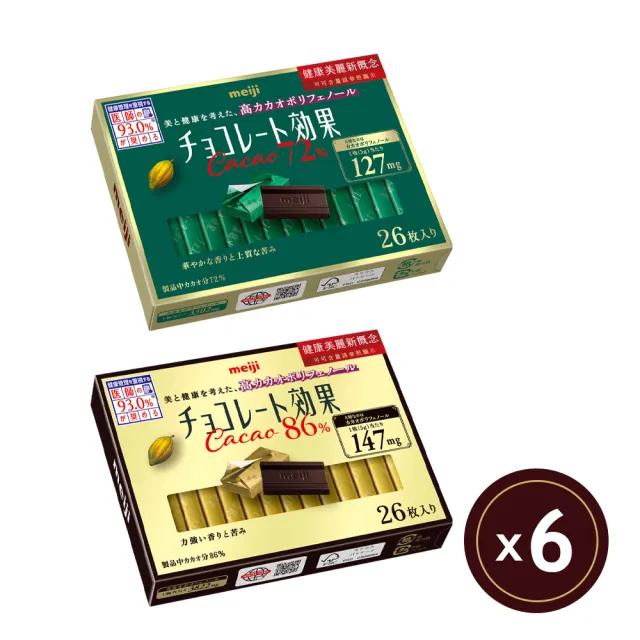 【Meiji 明治】巧克力效果CACAO黑巧克力 72%/86%(26枚盒裝*6盒/箱)