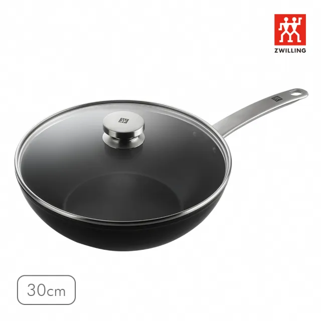 ZWILLING 德國雙人】Enjoy不沾鍋炒鍋30cm+萬用湯鍋20cm附玻璃蓋(德國