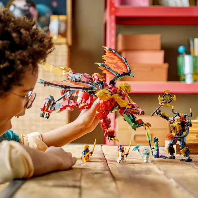 【LEGO 樂高】旋風忍者系列 71868 野火的變形猛龍機械人(機器人 忍者遊戲 禮物 玩具)