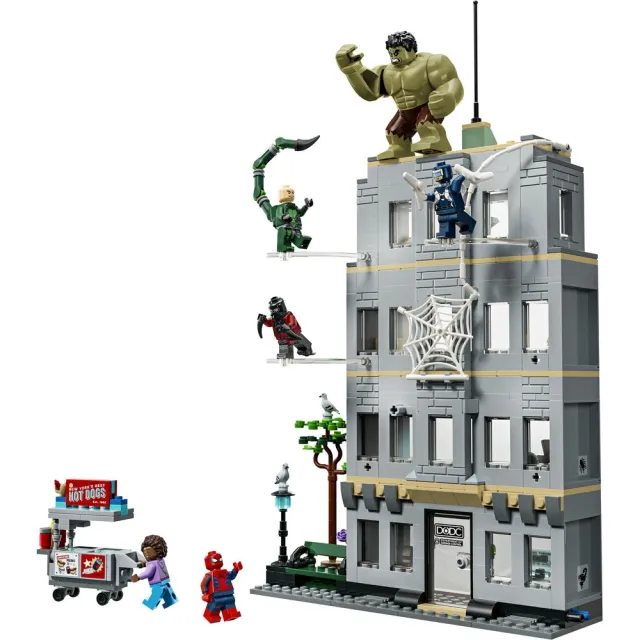 【LEGO 樂高】漫威超級英雄系列 76350 蜘蛛人和綠巨人浩克的精采激戰(創意力遊戲 漫威 禮物 玩具)