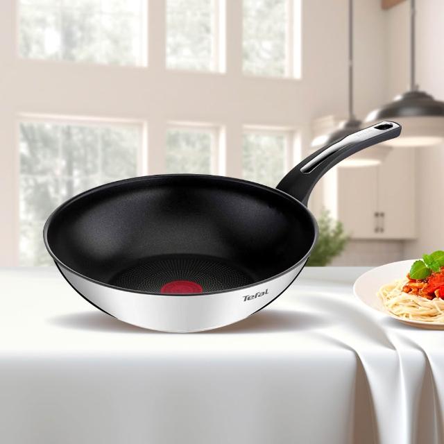 【Tefal 特福】精靈複合不鏽鋼28CM不沾鍋炒鍋(IH爐可用鍋)
