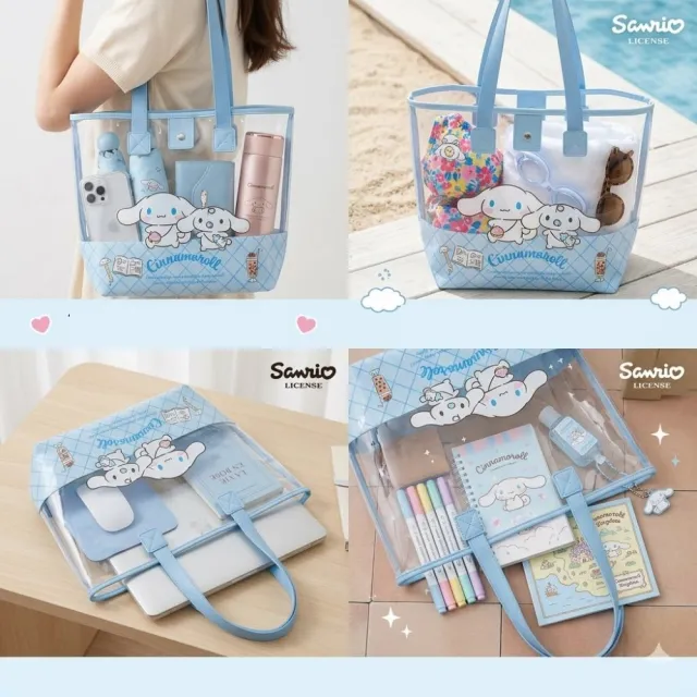 【SANRIO 三麗鷗】防水游泳包防水透明包瑜伽包補習袋才藝袋酷洛米美樂蒂大耳狗凱蒂貓聖誕禮
