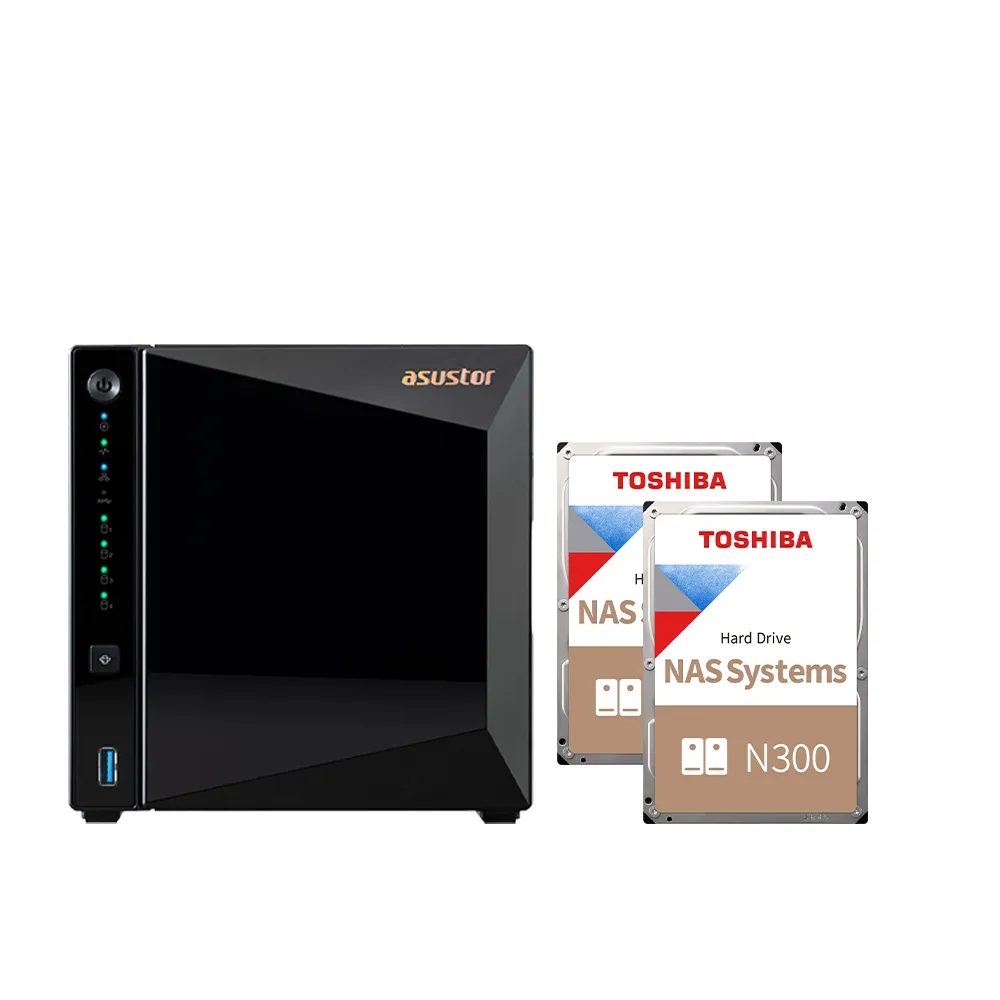 【ASUSTOR 華芸】搭東芝NAS 4TB x2★AS3304T v2 4Bay NAS 網路儲存伺服器