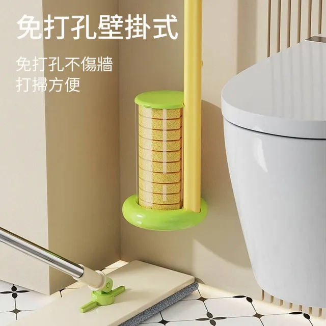Homeco 一次性馬桶刷附底座｜壁掛式清潔刷 替換刷頭 廁所清潔神器 衛生間廁所清潔神器 替換頭12片