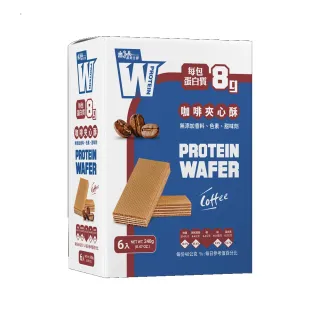 【義美生醫】W PROTEIN夾心酥-咖啡(40g*6包/盒；蛋白點心、運動前後、餅乾)
