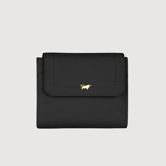 【BRAUN BUFFEL 德國小金牛】婕娜 6卡三折短夾-多色任選(BF2005-414-BK/BRA) 錢包送禮推薦