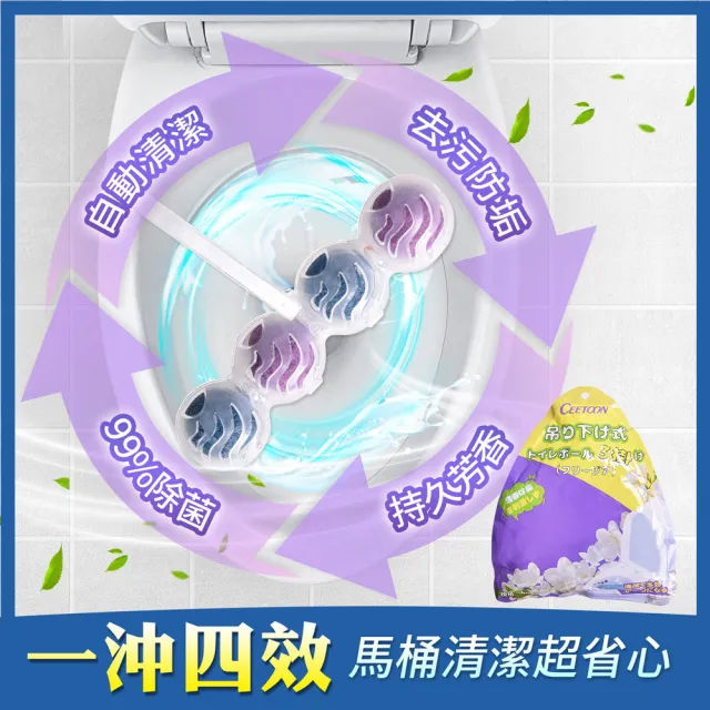 日本CEETOON原廠授權 懸掛式強力去汙除臭馬桶清潔球/潔廁球/浴廁球2入/組(3個1入)