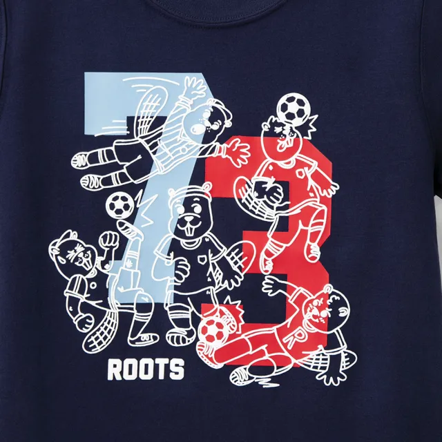 【Roots】Roots 小童-BEAVER LEAGUE 短袖上衣(靛青色)