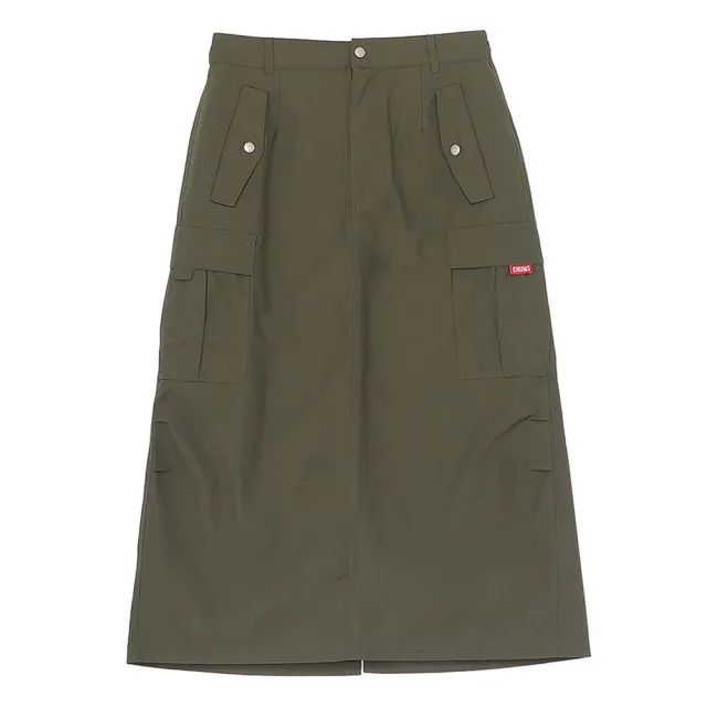 【CHUMS】CHUMS 休閒 女 Ripstop Cargo Skirt工裝長裙 卡其綠 女 (CH181386M022)