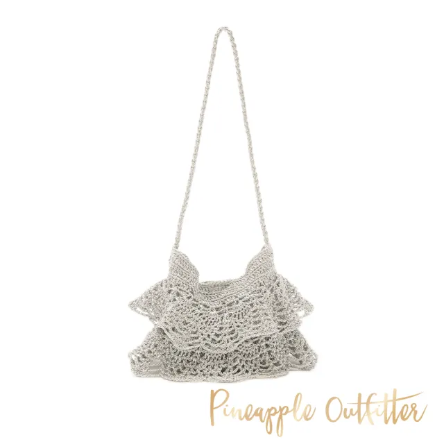 【Pineapple Outfitter】浪漫輕盈編織百摺斜背包(銀色)