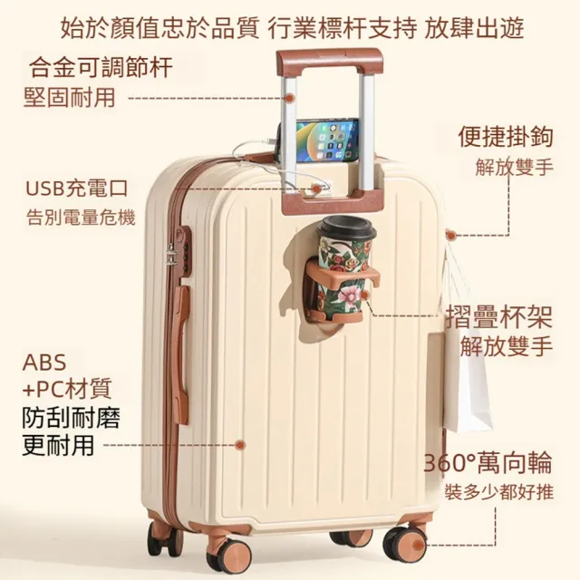 【Quality 聚家】行李箱 旅行箱 拉桿箱 密碼箱 高顏值可愛 22寸/防磕碰防磨損/可調節拉桿/靜音萬向輪