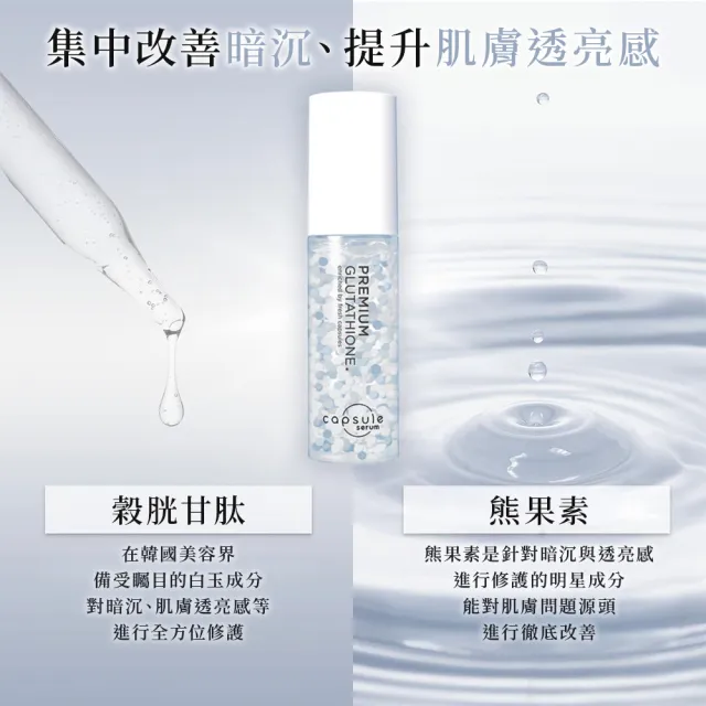 【CAPSULE SERUM】珂蓓思 高濃度極光雪白穀胱精華30mLx3(穀胱甘肽/膠原蛋白/玻尿酸/神經醯胺/積雪草/美白)