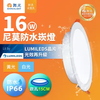 【DanceLight 舞光】16W LED崁燈 崁孔15cm 尼莫防水嵌燈 IP66防塵防水坎燈(白光/黃光)
