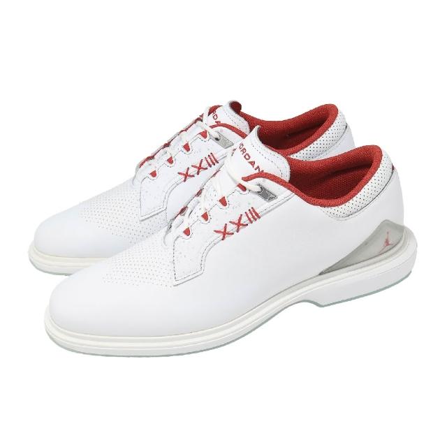 【NIKE 耐吉】高爾夫球鞋 Jordan ADG 5 寬楦 男鞋 白 紅 防水鞋面 緩衝 抓地 FQ7874-101
