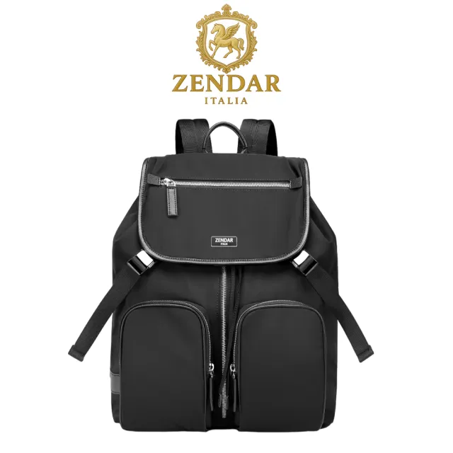 【ZENDAR】台灣總代理 限量3折 頂級高彈性防潑水休閒旅行後背包 瓦倫系列 全新專櫃展示品(黑色 男包 女包)