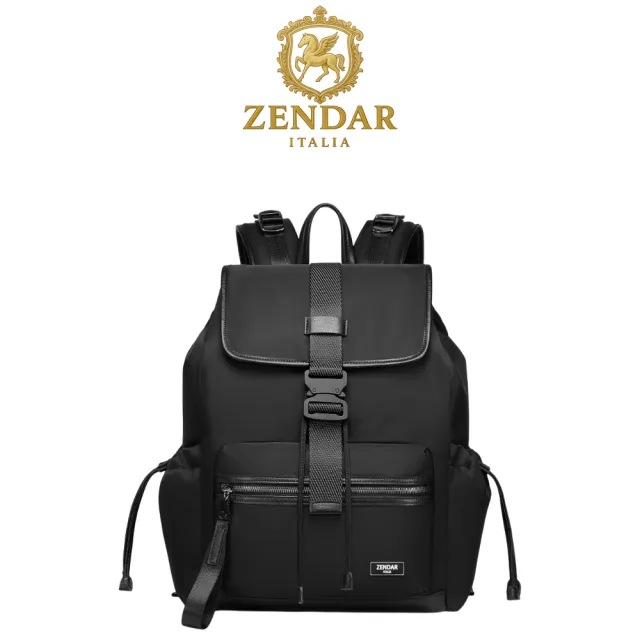 【ZENDAR】台灣總代理 限量3折 頂級高彈性尼龍休閒後背包 琪亞拉系列 全新專櫃展示品(黑色 男包 女包)