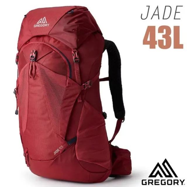 【Gregory】女款 Jade 43L 網架式健行登山背包_S/M號/雙肩後背包(145296-1761R 寶石紅)