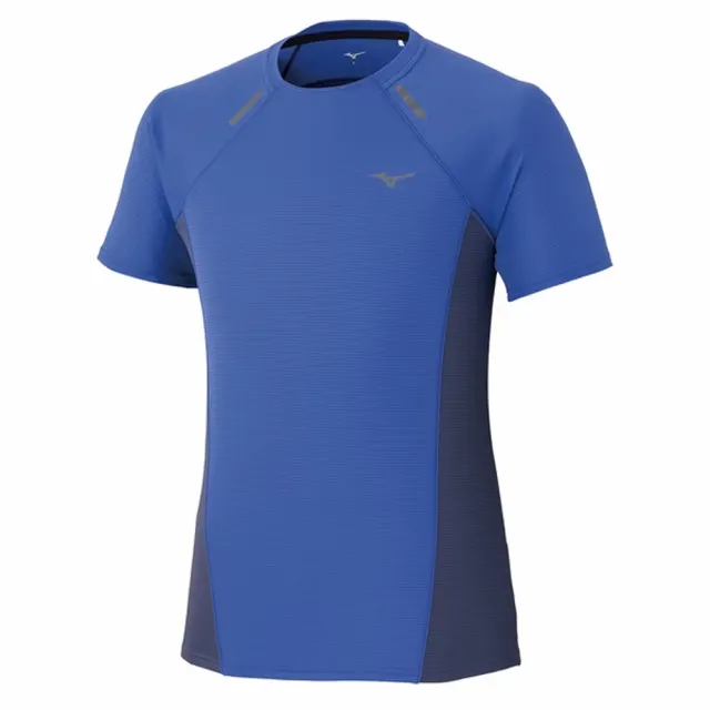 【MIZUNO 美津濃】短袖上衣 男 訓練 慢跑 透氣 藍 J2MAD00323