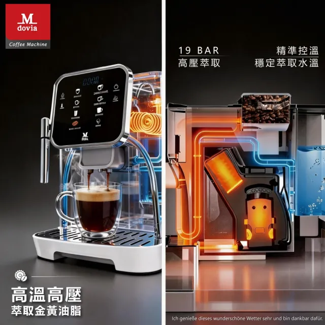 【Mdovia】Mdovia VELLOURA X8密壓萃取系統 專業全彩觸控 義式全自動咖啡機｜家裡的角落咖啡館