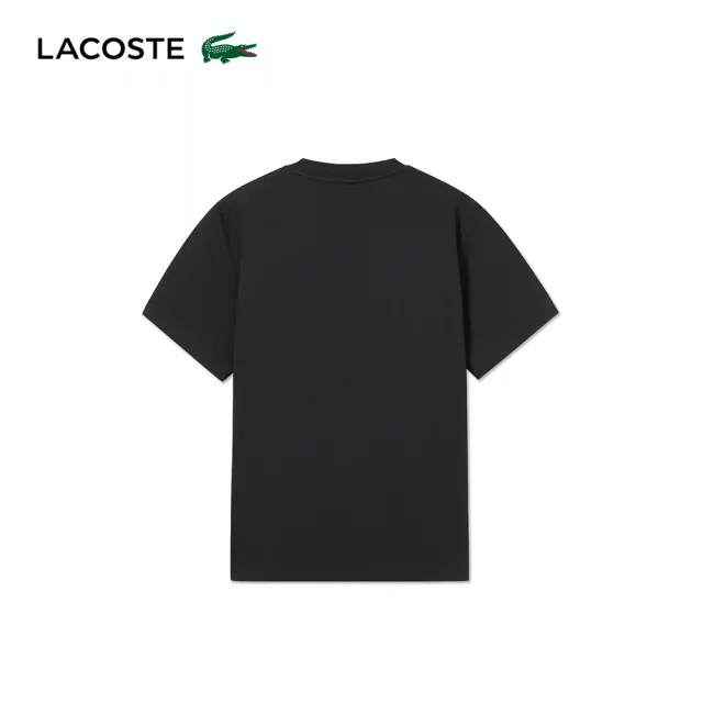 【LACOSTE】男款-基本款素色圓領短袖T恤(黑色)
