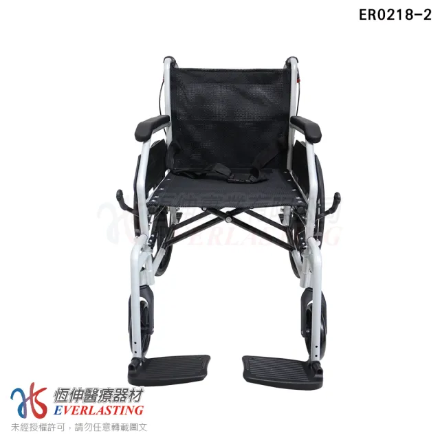 【恆伸醫療器材】ER-0218-2 鋁合金 拆腳 輪椅 雙層布 駐車手剎(顏色隨機出貨)