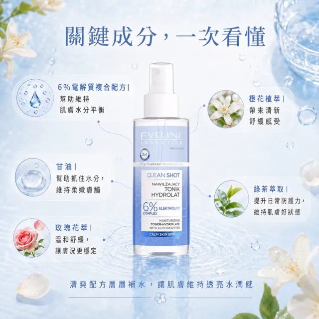 【Eveline Cosmetics】6%電解質橙花植萃精油噴霧 150ml(波蘭原裝)