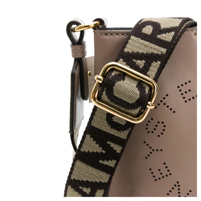 【Stella McCartney】穿孔logo肩背包(大象灰)