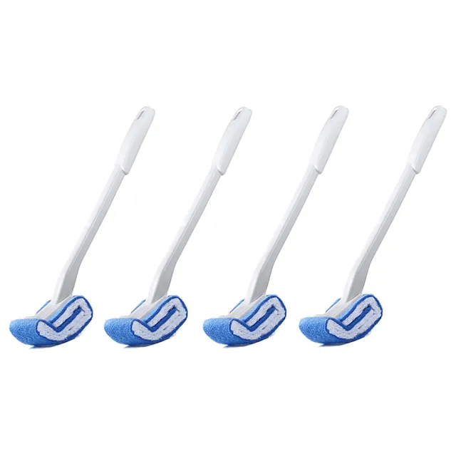 【VICTORY】日式免洗劑彎角耐磨馬桶刷-白4支(清潔刷 免清潔劑 去污刷 浴室刷)