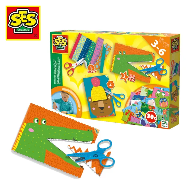 【SES】幼兒動物剪紙學習組(附3把剪刀) - 兒童DIY手作系列 (適用3歲以上)