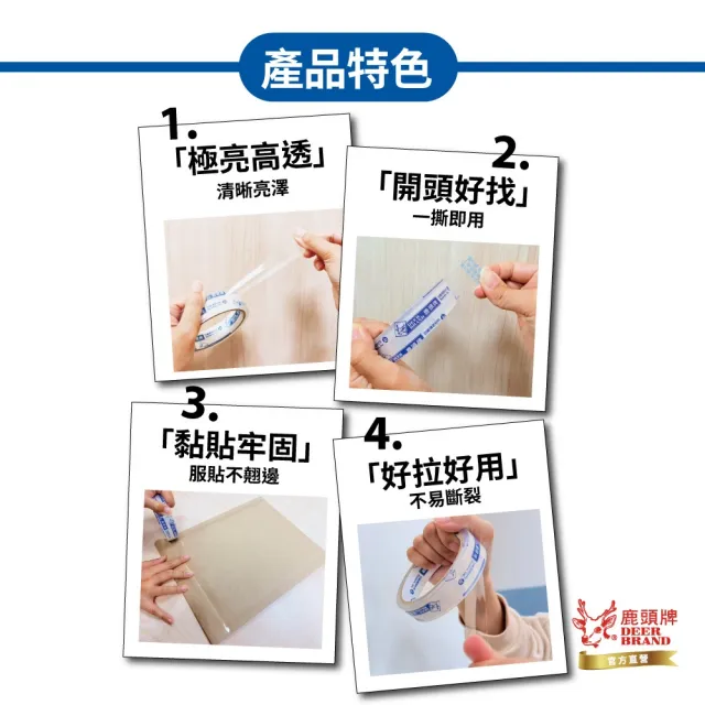 【DEER BRAND 鹿頭牌】OPP超透明膠帶24mm x 40Y(文具膠帶)