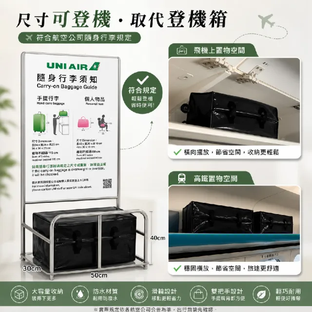 【KOLKO 克魯克家居】附輪超大容量手提防水折疊購物車 帶輪行李袋(收納包/旅行袋/買菜車/推車)