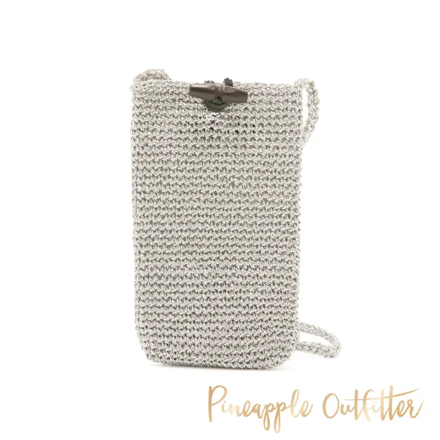 【Pineapple Outfitter】簡約個性編織斜背手機包(銀色)