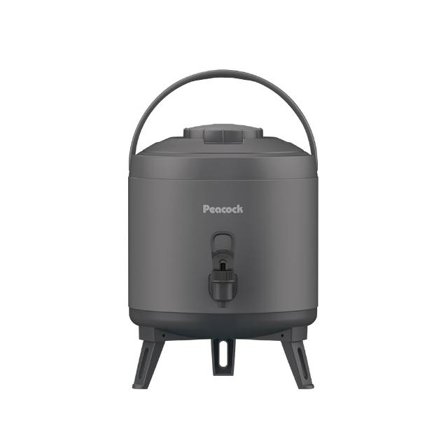 【Peacock 日本孔雀】高質感不鏽鋼保溫桶保冷桶 茶桶 商用+露營-6.1L(日本製)(附接水杯x2)
