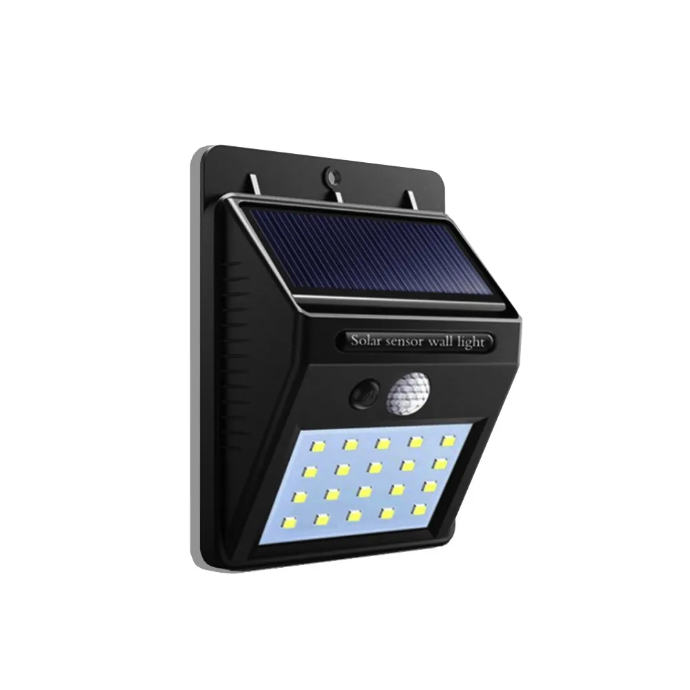【Time Leisure 品閒】太陽能充電戶外牆壁廣角人體感應燈 LED20顆/2入
