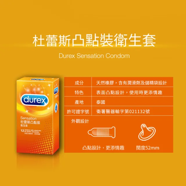 【Durex 杜蕾斯】超薄裝更薄型10入+凸點裝12入+螺紋裝12入保險套(共34入-避孕套/衛生套/多重刺激系列)